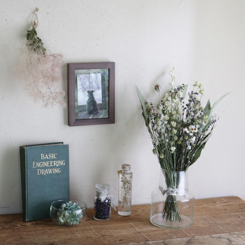 富良野ラベンダーボトル ミニ ＊ ガラスボトルアレンジ / ドライ