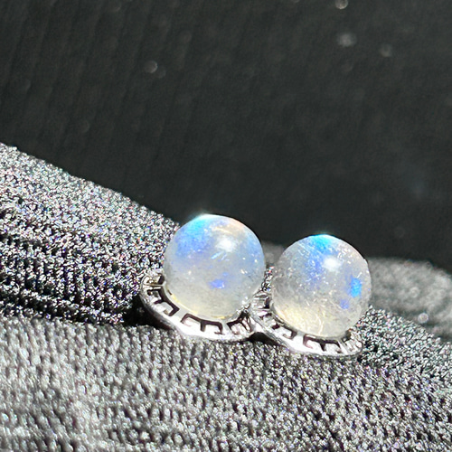 天然石スタッドピアス 高品質 ラブラドライト ピアス ペア1組 シルバー