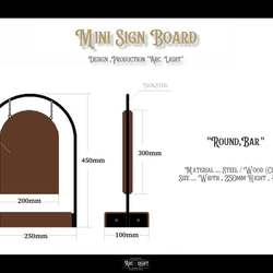 ミニ　インダストリアル看板　(ラウンドバー)　アイアン看板　ウッド看板　卓上看板　小さな看板　サインボード　 10枚目の画像