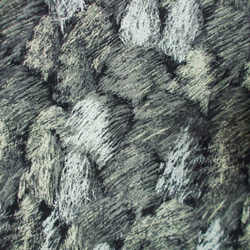 グレー色地×木柄プリント 綿麻素材 スタンドカラーフレンチスリーブシャツワンピース L～LLサイズ 受注生産 9枚目の画像
