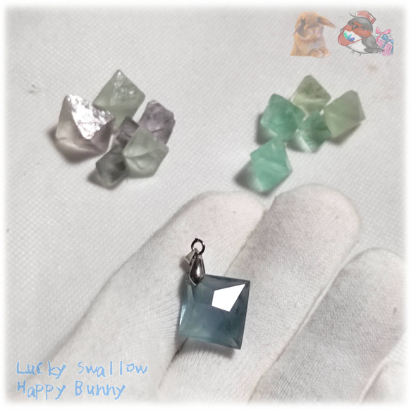 中国産 グリーンブルーフローライト 蛍石 ペンダント ネックレス fluorite No.5752 5枚目の画像