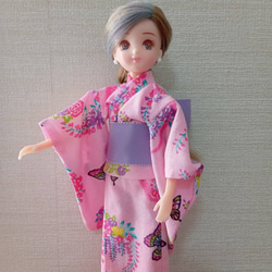 残わずか】《選べる帯シリーズ》リカちゃん浴衣セット 大輪（グリーン