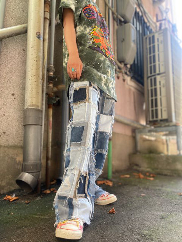リメイクヒッピーデニム パッチワーク SW2-88 ロングパンツ Miharu
