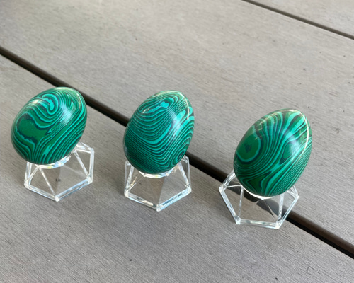 マラカイト たまご型 1個 約35mm 天然石インテリア・天然石置物