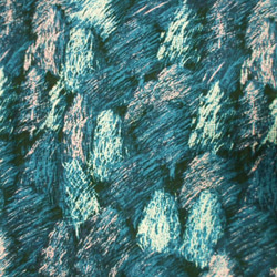 青紺色地×木柄プリント 綿麻素材 スタンドカラーフレンチスリーブシャツワンピース M～Lサイズ 受注生産 9枚目の画像
