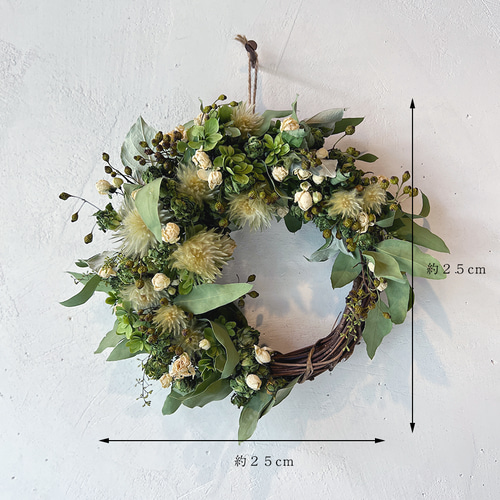 フィリカとユーカリのクレセントリース ドライフラワー L'eau et le