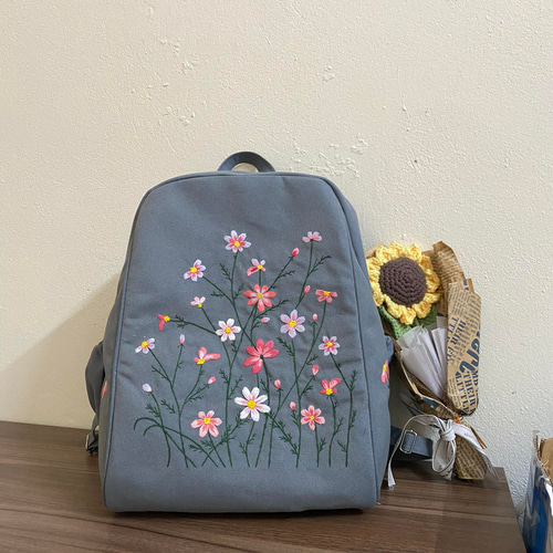 レディース 花柄 刺繍 3way デイリュック 軽量 ブラック NE0220
