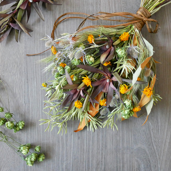 ミニ花束(スワッグ)]カラー2種/ドライ・プリザーブドフラワー(1束