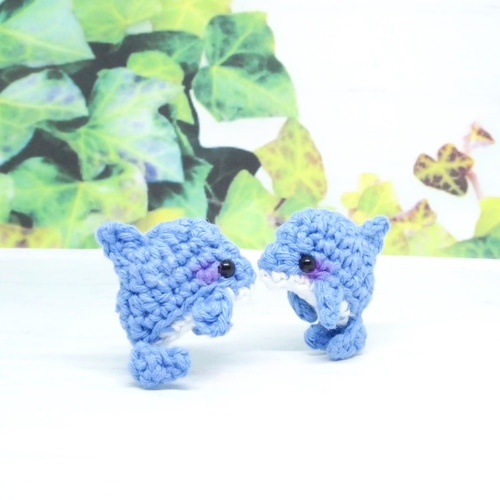 ゴム交換可能〉イルカちゃん コットン あみぐるみ ヘアゴム 雑貨