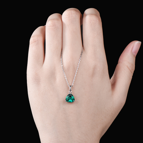 ミニマリスト 5 月の誕生石 エメラルド ネックレス ユニークな