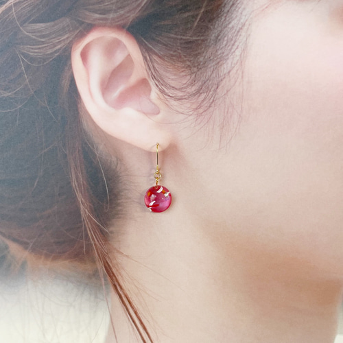 コロンとした可愛らしいカーネリアンアメリカンピアス コロンとした可愛らしいカーネリアンアメリカンピアス