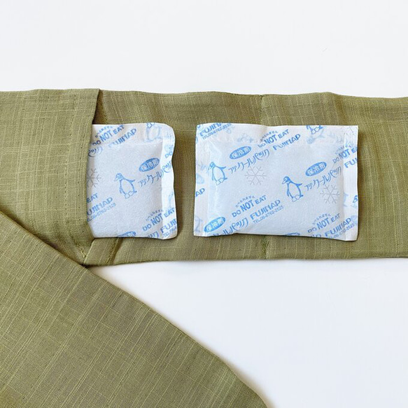 酷酷圍巾【帶冰袋或保暖器】四季頭巾百搭單品淺綠色 第3張的照片