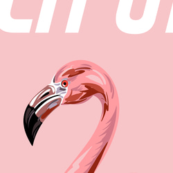 可愛粉紅火烈鳥衝浪板加州/室內海報外國藝術/5138 第8張的照片
