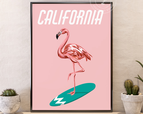 No.13フレーム付きキャンバスアート　オシャレ絵画　フラミンゴ　アートポスター No.13フレーム付きキャンバスアート オシャレ絵画 フラミンゴ アート