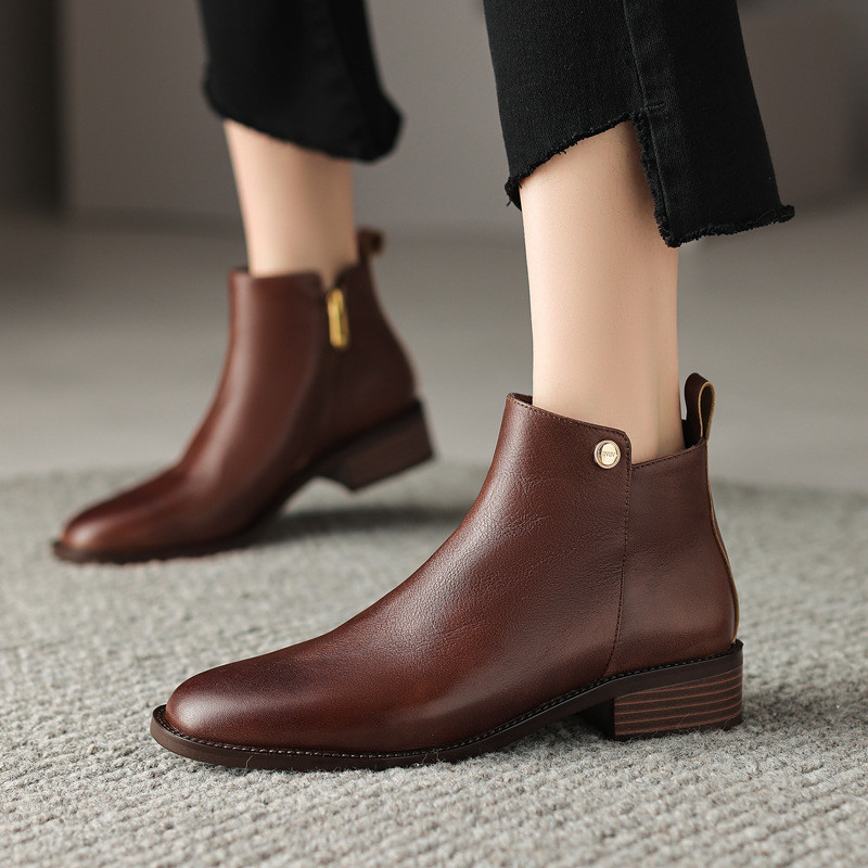 メタルパール付き ショートブーツ AW24/25◆Belle-D ヒール