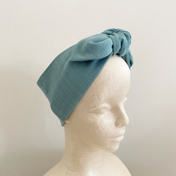 清涼頭巾&amp;清涼圍巾【帶冰袋或保暖器】四季頭巾 天藍色 淺藍色 第9張的照片