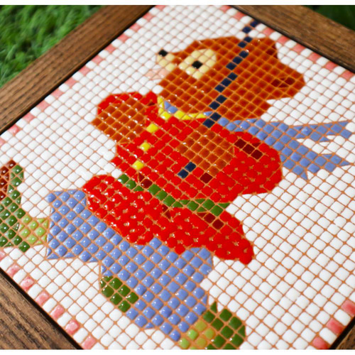 ◇タイルアート◇くまのハッピーダッシュ◇木枠付◇ その他インテリア