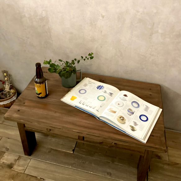 ローテーブル　国産杉無垢材　リビングテーブル　引き出し収納　北欧　シャビー　センターテーブル　ダークブラウン 人気・おすすめ｜使いやすい・旅行におすすめ 品質保証 全国発送 在庫限り