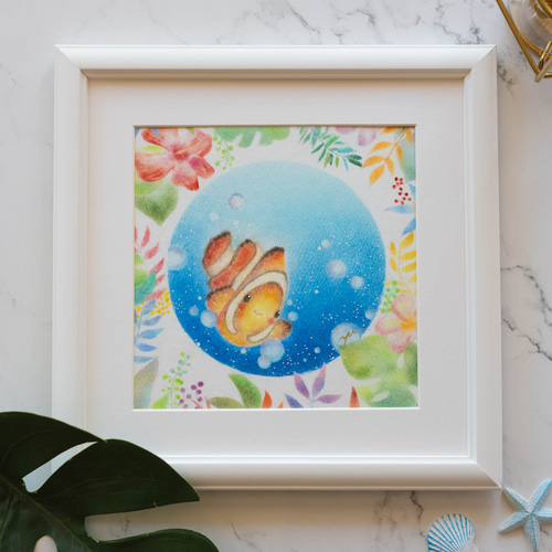 くるみページ　自作絵画　クマノミ　猫とネズミの絵　海の中の冒険 くるみページ 自作絵画 クマノミ 猫とネズミの絵 海の中の冒険 自作