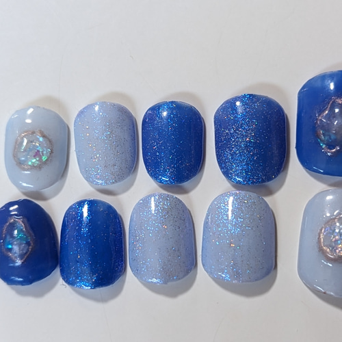 ネイルチップ・付け爪 blue c1a0b06870e62bc4ad7a7c2471f446