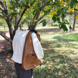 【受注制作】one shoulder bag　オークグレー✗黒　オイルシュリンクレザー 19枚目の画像