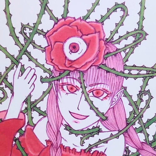 人外少女薔薇 イラスト 金花猫 通販 16324843｜Creema(クリーマ