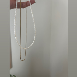 華奢なライスパール2連necklace 4枚目の画像