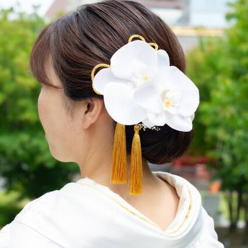 髪飾り成人式 髪飾り和装 卒業式 胡蝶蘭 胡蝶蘭髪飾り 結婚式 白