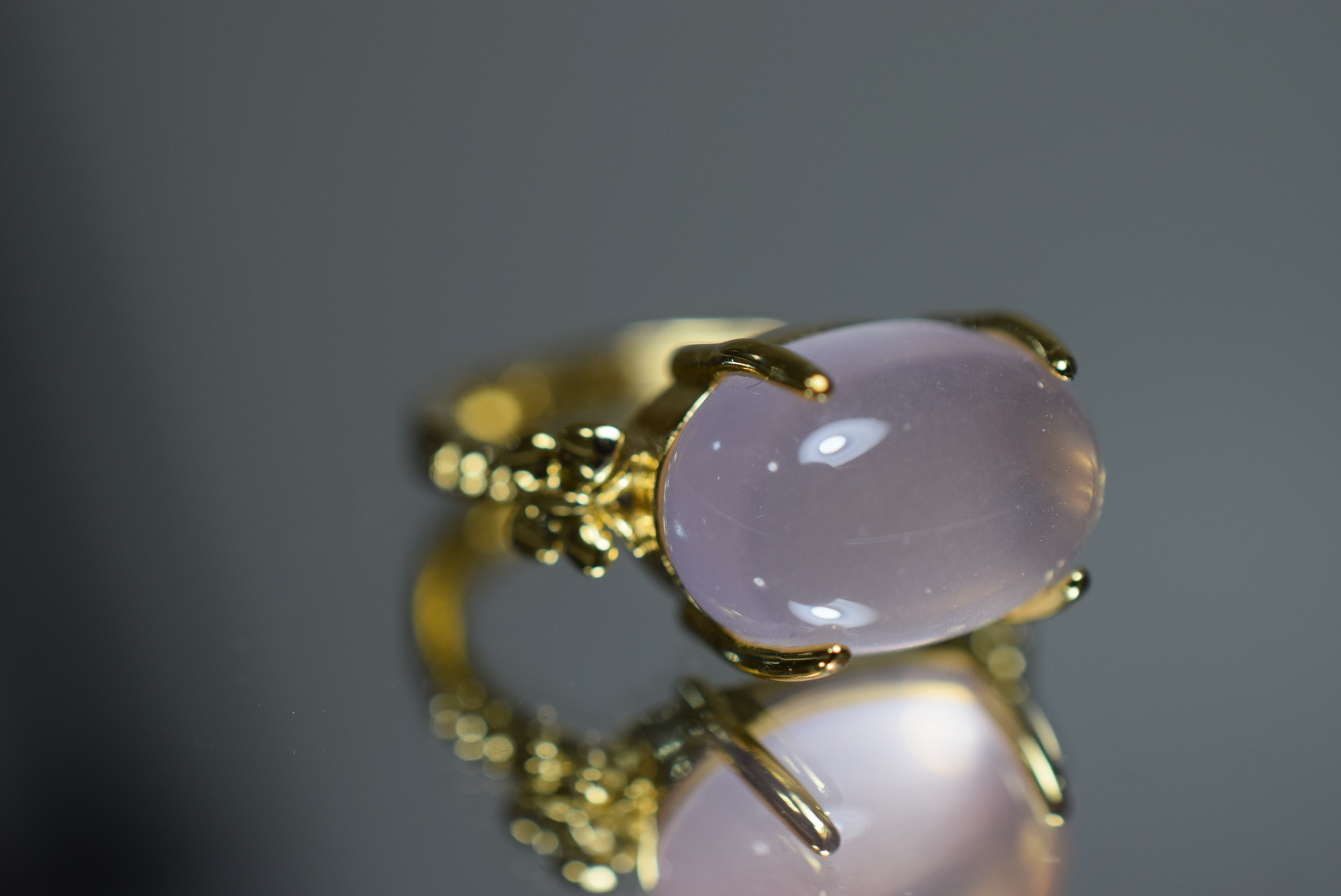 ARG23-149 宝石質 大粒 天然 スターローズクォーツ 指輪 フリーサイズ 金属アレルギー対応 蝶々