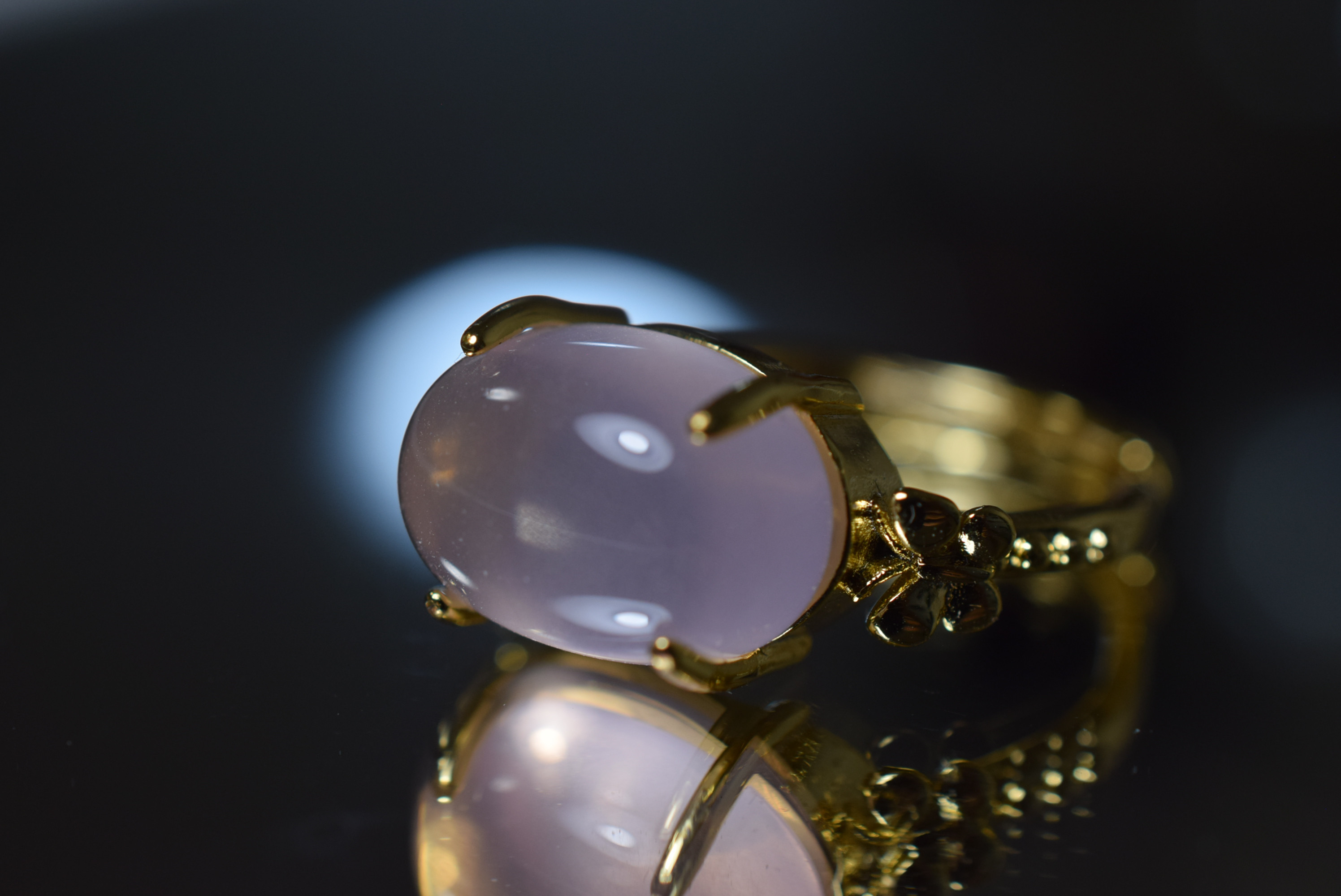 ARG23-149 宝石質 大粒 天然 スターローズクォーツ 指輪 フリーサイズ 金属アレルギー対応 蝶々