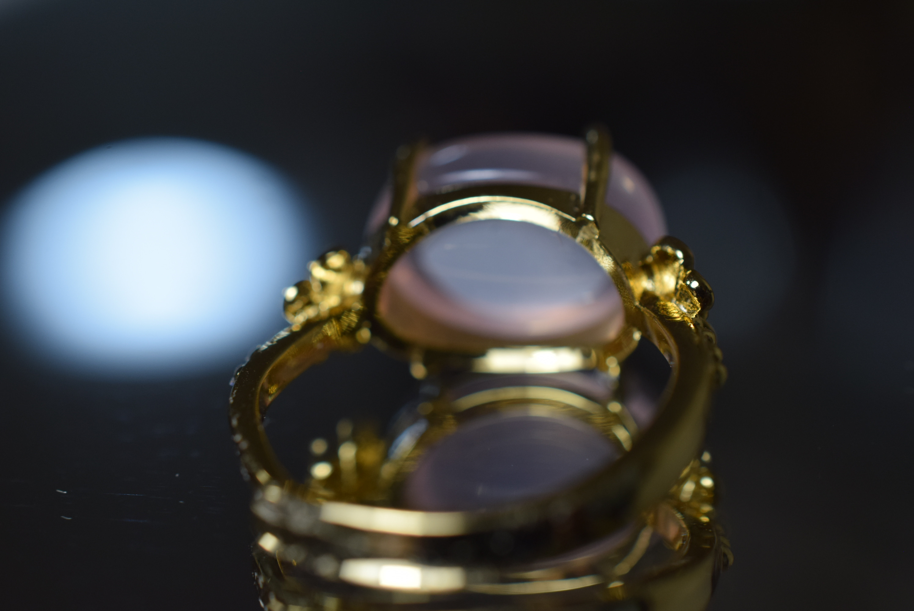 ARG23-149 宝石質 大粒 天然 スターローズクォーツ 指輪 フリーサイズ 金属アレルギー対応 蝶々