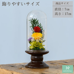 HANAYUKI プリザーブドフラワー 仏花 お供え花 憐 (ren) ガラスドーム 仏壇用 専用ケース付き 5枚目の画像