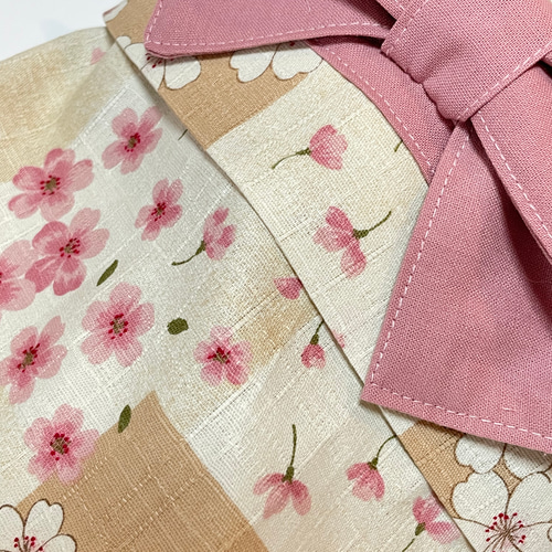 ⭐︎犬服⭐︎お花付き 浴衣 女の子用 桜 ベージュ ペット服