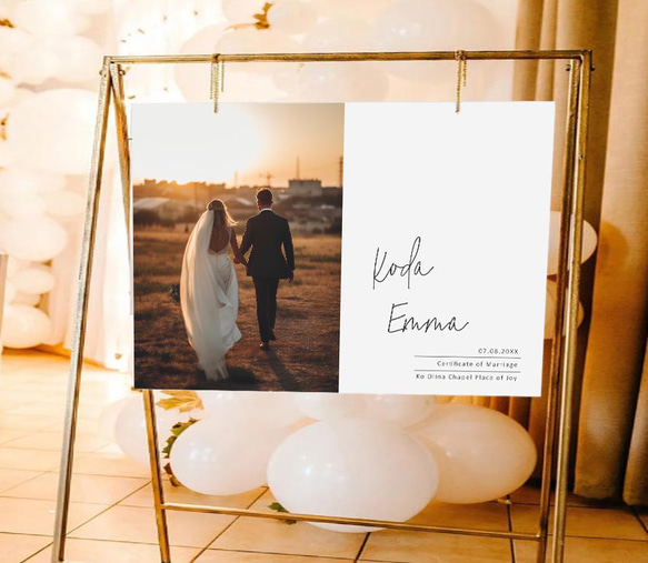 最短翌日発送☆寄せ書き結婚証明書ウェルカムボード写真/結婚式 最短翌日発送☆寄せ書き結婚証明書ウェルカムボード写真/結婚式