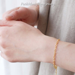 14KGF】つけっぱなしOK！細見え！極細チェーンブレスレット