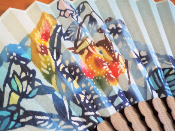 びんがた扇子『エゾ縞リスの庭』ケース・箱 set びんがた扇子『エゾ縞リスの庭』ケース