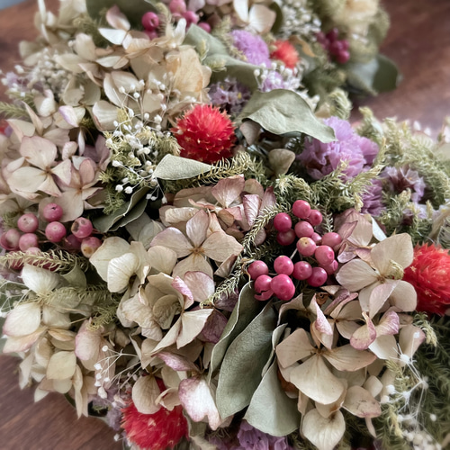 アンティーク紫陽花の三日月リース リース flower32n 通販｜Creema  