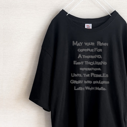 ★Creema限定★「君が代」日本国歌英文　ブラックエディション　ビッグシルエットTシャツ 1枚目の画像