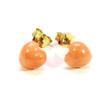 宝石珊瑚　さんご　アクセサリー・ジュエリ－　イヤリング・ノンホールピアス　cw-0818