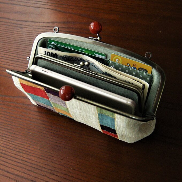 韓国手芸・ポジャギの長財布／お財布ポシェット/お財布ショルダー 8枚目の画像