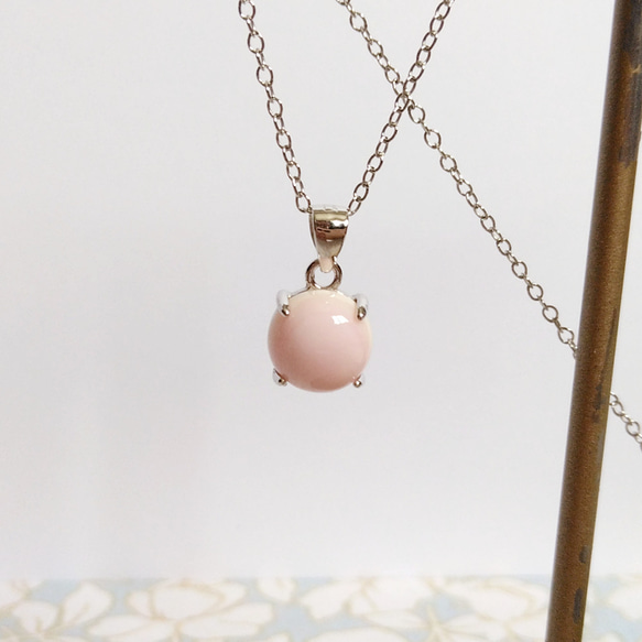 Silver925 コンクシェル（貝）のシンプルなシルバーネックレス 桜 