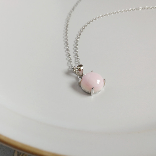 Silver925 コンクシェル（貝）のシンプルなシルバーネックレス 桜 