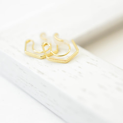 オーダー用　Pentagon Hoop Earrings 6枚目の画像