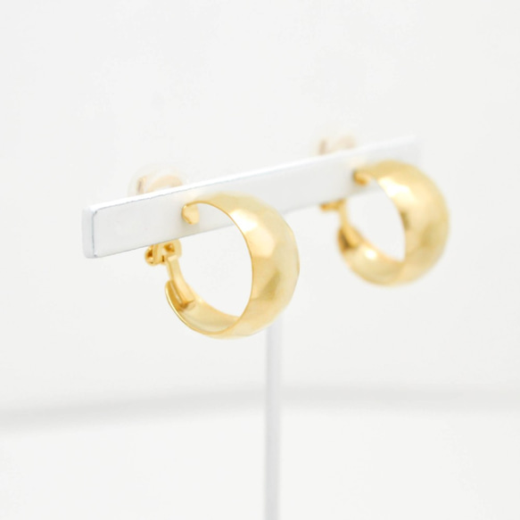 オーダー用Tsuchime Metal Hoop Earrings(gold) 6枚目の画像