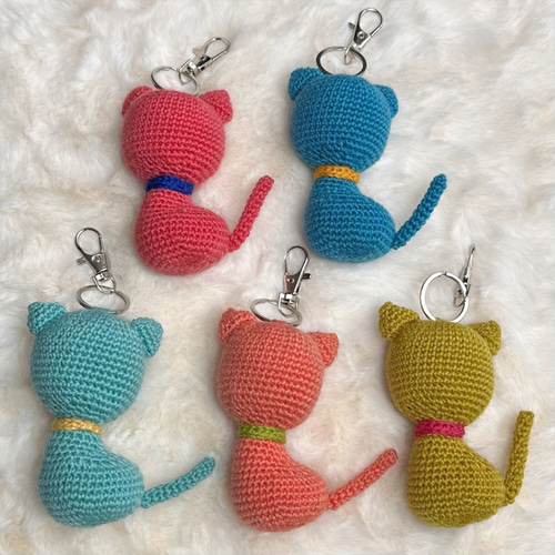 あみぐるみ　レジン　トラ猫ちゃん　メルティハート　キーホルダー他１点 あみぐるみ レジン トラ猫ちゃん メルティハート キーホルダー他