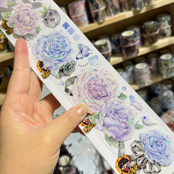 海外 PETテープ マスキングテープ ヴィンテージフラワー 海外 PETテープ マスキングテープ フラワー