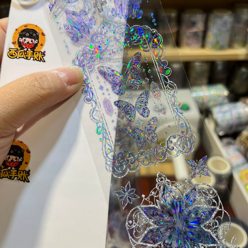 海外PETテープ 切り売り ストリーマーの秘密鍵 蝶 海外マステ
