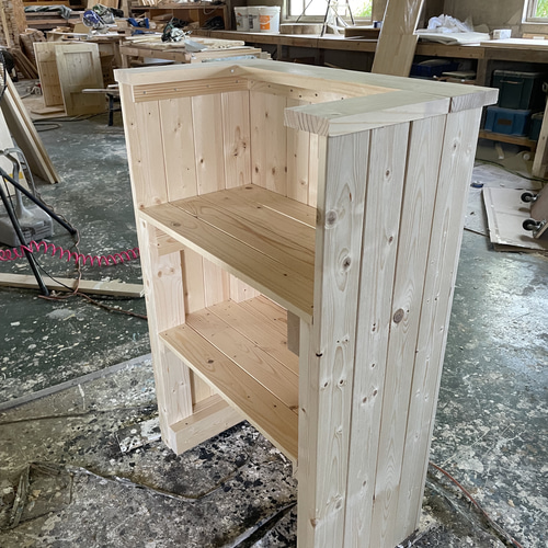 コの字】カウンター レジ 無塗装 パテヤスリ無 DIY オリジナル 幅60