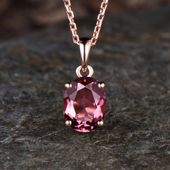 10 月の誕生石 天然ピンク トルマリン ネックレス ユニークなピンクの 