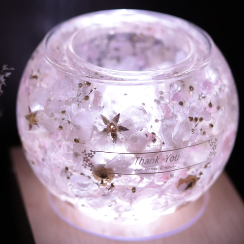 選べる天然石アロマストーン】「満開の桜とローズクォーツの水中庭園